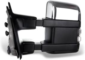 img 1 attached to 🔍 SCITOO Towing Mirrors: Chrome Rear View for 2008-2016 Ford F250-F550 Super Duty Truck - Power Heated Turning Signal & Manual Extending Folding, Larger Glass