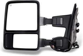 img 3 attached to 🔍 SCITOO Towing Mirrors: Chrome Rear View for 2008-2016 Ford F250-F550 Super Duty Truck - Power Heated Turning Signal & Manual Extending Folding, Larger Glass