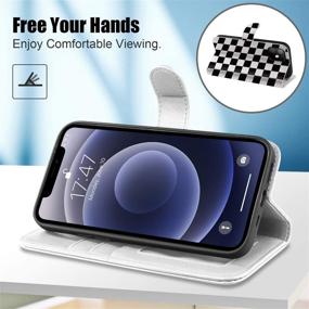 img 1 attached to 📱 BEMAL iPhone 11 Wallet Case with RFID Blocking + Fashionable Black White Checkered Design – Flip Case for iPhone 11 6.1