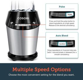 img 3 attached to 🍹 COSORI 9-Piece Blender for Shakes and Smoothies 800W Auto-Blend High Speed - Ice Crushing & Frozen Fruit Mixer, 2x 24oz Cups, 1x 12oz Cup, ETL Listed