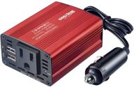🚗 bapdas 150w car power inverter: dc 12v to 110v ac converter with 3.1a dual usb car adapter - red, efficient & reliable logo