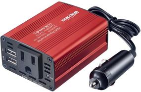 img 4 attached to 🚗 Bapdas 150W Car Power Inverter: DC 12V to 110V AC Converter with 3.1A Dual USB Car Adapter - Red, Efficient & Reliable
