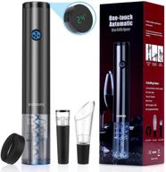 🍷 electric usb rechargeable wine opener kit, eudors stainless steel automatic corkscrew with foil cutter and stopper, one-touch operation, display, uncork up to 60 bottles - perfect wine lover gift логотип