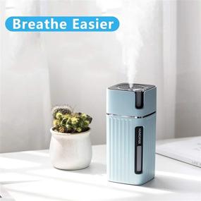 img 2 attached to 💧 Portable USB Personal Mini Humidifier - Aeecruny Desktop Car Humidifier, Ideal for Bedroom, Office, Home - Auto Shut-Off, 2 Mist Modes, Super Quiet (Blue)