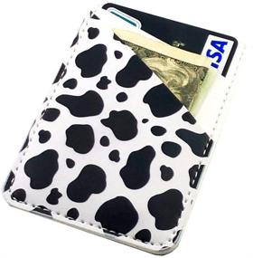 img 1 attached to 🐄 CalorMixs Stretchy Credit Card Holder for Back of Phone - Stick On Wallet for Android Smartphones - Milk Cow Design