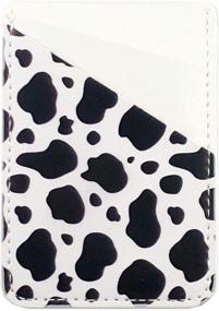 img 2 attached to 🐄 CalorMixs Stretchy Credit Card Holder for Back of Phone - Stick On Wallet for Android Smartphones - Milk Cow Design