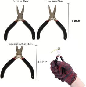 img 2 attached to 🔧 TDOTM 3Pcs Jewelry Making Pliers Set - Craft & Beadwork Tools with Flat Nose, Diagonal Cutting, and Long Nose Pliers - Essential Kit for Jewelry Making, Beading, and Repair