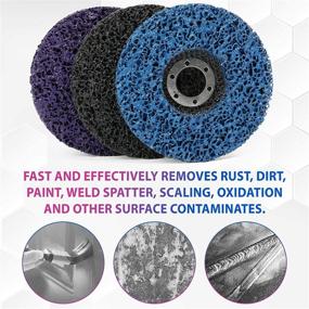 img 1 attached to 🔹 LotFancy 6PCS 4 1/2” x 7/8” Stripping Discs: Quick and Easy Paint & Rust Removal with Angle Grinder | Silicon Carbide Abrasive Wheel, Blue Black Purple Assortment