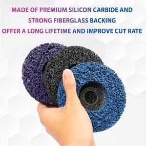 img 3 attached to 🔹 LotFancy 6PCS 4 1/2” x 7/8” Stripping Discs: Quick and Easy Paint & Rust Removal with Angle Grinder | Silicon Carbide Abrasive Wheel, Blue Black Purple Assortment