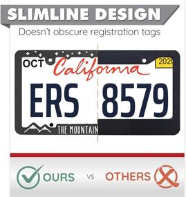 img 2 attached to 🏔️ Spiffy Mountain License Plate Frame Holder Bracket for US/CAN Vehicles, Mountains Calling Design, Raised Lettering, Made in USA, Ideal Gift for Hiking & Outdoor Sports Fans