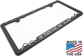 img 3 attached to 🏔️ Spiffy Mountain License Plate Frame Holder Bracket for US/CAN Vehicles, Mountains Calling Design, Raised Lettering, Made in USA, Ideal Gift for Hiking & Outdoor Sports Fans
