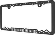 🏔️ spiffy mountain license plate frame holder bracket for us/can vehicles, mountains calling design, raised lettering, made in usa, ideal gift for hiking & outdoor sports fans logo