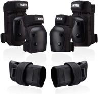 nhh 6-in-1 protective gear set for kids, youth, and adults - knee pads, elbow pads, and wrist guards for bicycling, cycling, skateboarding, inline skating, and scootering logo