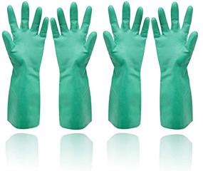 img 4 attached to 🧤 GAYISIC XL Reusable Cleaning Gloves: Waterproof Kitchen Gloves for Men and Women - Ideal for Dishwashing and Household Chores