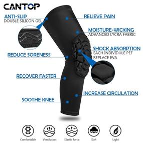 img 2 attached to Cantop Volleyball Knee Pads Support Sleeves Hex Compression Leg Sleeve For Boys And Girls Arthritis