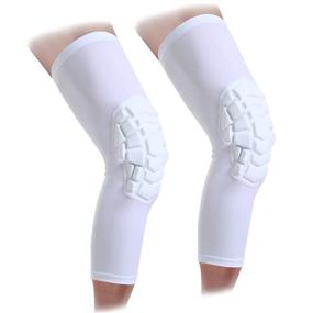 img 4 attached to Cantop Volleyball Knee Pads Support Sleeves Hex Compression Leg Sleeve For Boys And Girls Arthritis