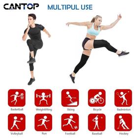 img 1 attached to Cantop Volleyball Knee Pads Support Sleeves Hex Compression Leg Sleeve For Boys And Girls Arthritis