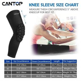 img 3 attached to Cantop Volleyball Knee Pads Support Sleeves Hex Compression Leg Sleeve For Boys And Girls Arthritis