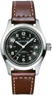 ⌚ hamilton khaki men's watch with automatic movement and black dial - h70455533 logo