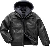 🧥 winter-ready motorcycle boys' clothing: stylish leather jacket for ultimate protection logo