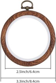 img 2 attached to 🎄 Set of 5 Imitated Wood Embroidery Hoops - 3 Inch Circles for Christmas Crafting, Art, Sewing, and Display