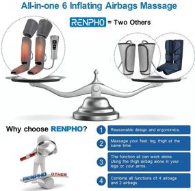 img 3 attached to ✨ Relax and Rejuvenate with RENPHO Leg Massager: Heated Air Compression, Adjustable Wraps, Multiple Modes & Intensities - Perfect for Muscle Relaxation!