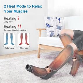 img 2 attached to ✨ Relax and Rejuvenate with RENPHO Leg Massager: Heated Air Compression, Adjustable Wraps, Multiple Modes & Intensities - Perfect for Muscle Relaxation!