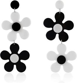 img 1 attached to Acrylic Earrings Statement Fashion Earrings White