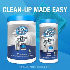 img 3 attached to 🧽 Mess-Free Marvel: MiracleWipes for Stainless Steel – 30 Count Stain Remover Wipes for All Kitchen and Home Appliances, Say Goodbye to Fingerprints and Smudges! Includes Bonus Microfiber Towel