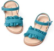 👡 otter momo girls flat sandals with ruffle - open toe princess summer sandals (toddler/little kid) logo