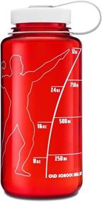 img 2 attached to 🚰 Old School Labs Water Bottle - Nalgene Wide Mouth 32oz - Durable, Leak-Proof & BPA-Free for Sports, Fitness, Workouts - Stain & Odor Resistant - Old School Red