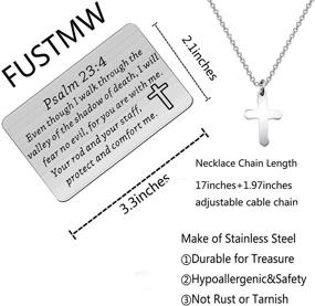 img 2 attached to FUSTYLE Bible Verse Dog Tag Keyring/Necklace - Psalm 23:4 Christian Jewelry for Men & Women, Religious Inspirational Gift