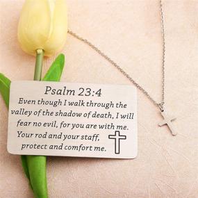 img 3 attached to FUSTYLE Bible Verse Dog Tag Keyring/Necklace - Psalm 23:4 Christian Jewelry for Men & Women, Religious Inspirational Gift