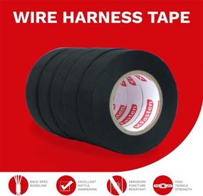 img 3 attached to 🚗 XFasten Wire Harness Tape 5-Pack - Premium Automotive Engine Wiring Cloth Tape 3/4-Inch by 50-Foot - Self-Adhesive Electrical Tape for High-Temperature Wiring Loom Harness