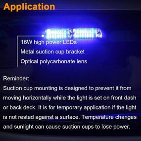 img 3 attached to 🚔 Powerful 16W Blue LED Emergency Strobe Dash Lights: Ideal for Volunteer Firefighters, EMS, Police, and Law Enforcement Vehicles - 18 Flash Patterns