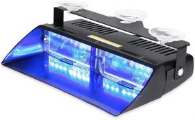 img 4 attached to 🚔 Powerful 16W Blue LED Emergency Strobe Dash Lights: Ideal for Volunteer Firefighters, EMS, Police, and Law Enforcement Vehicles - 18 Flash Patterns