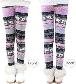 img 3 attached to Warm Winter Cotton Fleece Leggings Pants for Girls - Thick Clothing