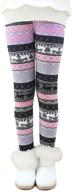 warm winter cotton fleece leggings pants for girls - thick clothing logo