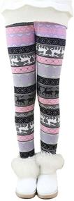 img 4 attached to Warm Winter Cotton Fleece Leggings Pants for Girls - Thick Clothing