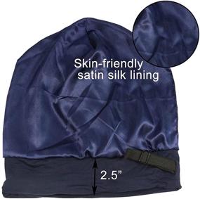 img 3 attached to 🎩 Silk Lined Slouchy Skull Hat: Leotruny Satin Hair Cover Bonnet with Adjustable Stay-On Design for Women's Sleep Cap