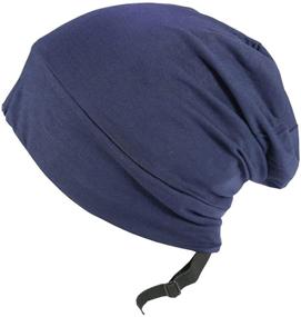 img 4 attached to 🎩 Silk Lined Slouchy Skull Hat: Leotruny Satin Hair Cover Bonnet with Adjustable Stay-On Design for Women's Sleep Cap