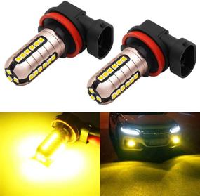 img 4 attached to 🌟 Phinlion H11 LED Fog Light Bulbs - 3000 Lumens, Golden Yellow, Super Bright 3030 27-SMD - H8 H16 LED Bulb Replacement for DRL or Fog Lamps - 3000K Yellow