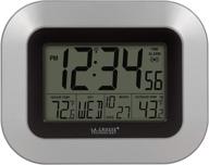 ⏰ la crosse technology ws-8115u-s-int atomic digital wall clock with indoor and outdoor temperature - silver, 9.00 x 0.75 x 7.25 inches logo