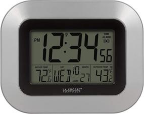 img 4 attached to ⏰ La Crosse Technology WS-8115U-S-INT Atomic Digital Wall Clock with Indoor and Outdoor Temperature - Silver, 9.00 x 0.75 x 7.25 inches