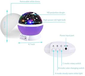 img 1 attached to Kids Star Projector Night Light, Rotating Starry Nightlights Lamp for Kid's Room - Gifts for 3-12 Year Old Girls & Boys - Toys for Ages 3 4 5-12 - Birthday, Xmas & Christmas Stocking Stuffers - Purple