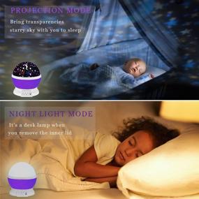 img 2 attached to Kids Star Projector Night Light, Rotating Starry Nightlights Lamp for Kid's Room - Gifts for 3-12 Year Old Girls & Boys - Toys for Ages 3 4 5-12 - Birthday, Xmas & Christmas Stocking Stuffers - Purple