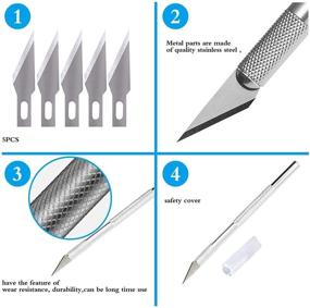 img 3 attached to 🔪 Vinyl Weeding Tools with Suctioned Scrap Collector and 20 Pcs Craft Tools - Basic Set for Silhouettes, Cameos, Lettering, Cutting, Splicing - Craft Vinyl Tools Kit