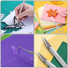 img 2 attached to 🔪 Vinyl Weeding Tools with Suctioned Scrap Collector and 20 Pcs Craft Tools - Basic Set for Silhouettes, Cameos, Lettering, Cutting, Splicing - Craft Vinyl Tools Kit