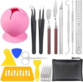 img 4 attached to 🔪 Vinyl Weeding Tools with Suctioned Scrap Collector and 20 Pcs Craft Tools - Basic Set for Silhouettes, Cameos, Lettering, Cutting, Splicing - Craft Vinyl Tools Kit