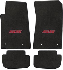 img 4 attached to 🔥 Enhance Your Chevrolet Camaro 2010-2015 with 4Pc Ebony Velourtex SS Logo Mats